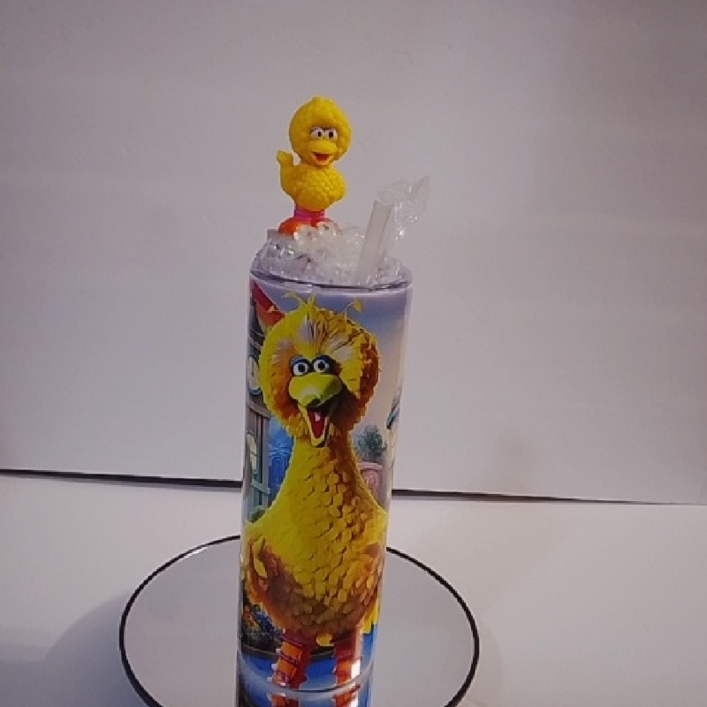 Yellow Bird Character Bird Toy with Straw Topper